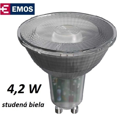 Emos LED žiarovka Classic Spot 4W, studená biela, GU10