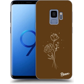 Pouzdro Picasee silikonové Samsung Galaxy S9 G960F - Brown flowers čiré