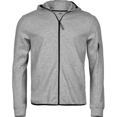 TeeJays mikina Athletic TJ 5704 na zip COT-18570461000 Melír šedá