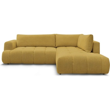 Bobochic Сгъваем/с място за съхранение ъглов диван в цвят горчица (десен ъгъл/L форма) Fuji - Bobochic Paris (106553)