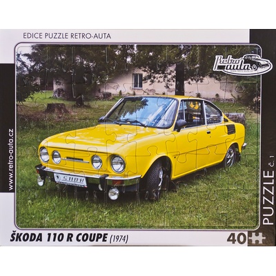 Retro-Auta č. 01 ŠKODA 110R COUPE 1974 40 dílků