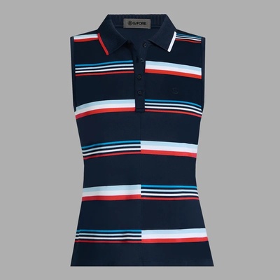 G Fore polo Engineered Stripe Sleeveless tmavě modré