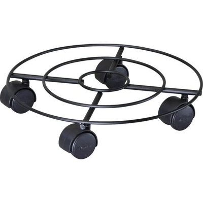 Wagner System GmbH Podložka pod květináč KRUHOVÝ - 30 cm - černá matná ocel