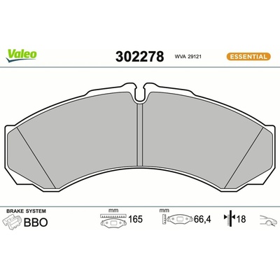 Sada brzdových platničiek kotúčovej brzdy VALEO 302278