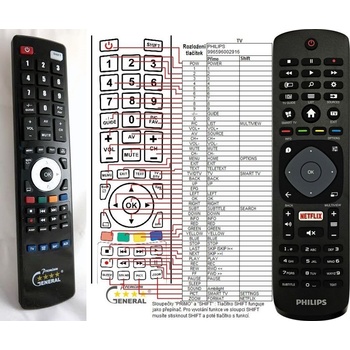 GENERAL PHILIPS 996596002916, HOF-47I-GJ14255 - съвместимо дистанционно управление на марката General (996596002916, HOF-47I-GJ14255)