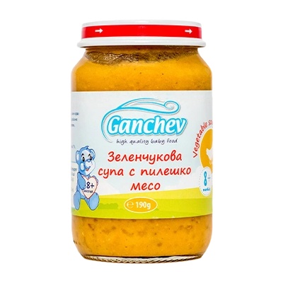 Ганчев пюре зеленчукова супа с пилешко месо - 220 г
