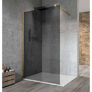 SAPHO Vario - Душ кабина Walk-In, 90x200 см, покрито стъкло, матово златно/димно стъкло GX1390-01 (GX1390-01)