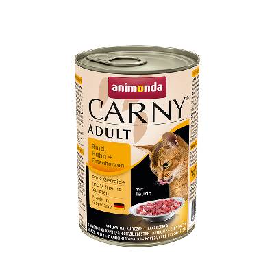 Animonda CARNY cat hovädzie, kura a kačacie srdcia 400g