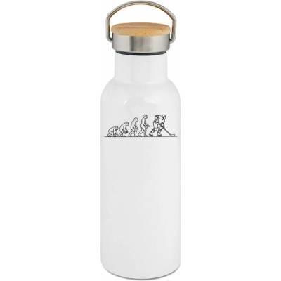 123TRIKO termoska Evoluce hokejista, černý tisk 500 ml