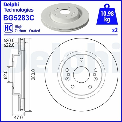 Brzdový kotúč DELPHI BG5283C