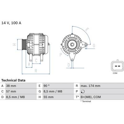Alternátor BOSCH 0 986 083 200 (0986083200)