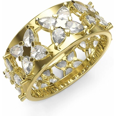Guess pozlátený prsteň s kvetinami Wild Flower JUBR05499JWYG
