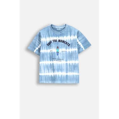 COCCODRILLO Tričko s krátkým rukávem modré s tie dye barvením a nápisem vpředu