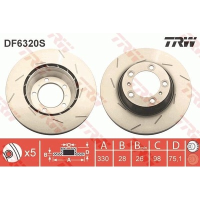 Brzdový kotúč (cena za 1ks) TRW DF6320S