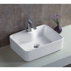 Inter Ceramic УМИВАЛНИК ВЪРХУ ПЛОТ ICB 864 48x37x13см С ЦЕНТР. ОТВОР БЯЛ (864)