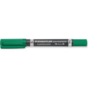 STAEDTLER Алкохолен маркер, 0, 6/1, 5 мм, коничен, с два края, STAEDTLER "Lumocolor duo 348", зелен 348-5 (348-5)