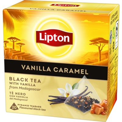 Lipton Vanilla Caramel černý čaj 20 čajových sáčků