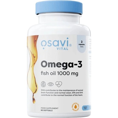 Osavi Omega-3 Fish Oil Molecularly Distilled 1000 mg, 60 Softgels