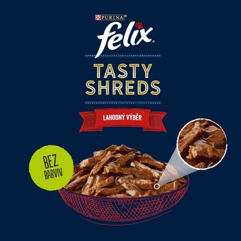 Felix Tasty Shreds losos a tuniak v šťave 4 x 80 g