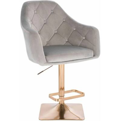 LuxuryForm Design Andora Velur na zlatej hranatej podstave svetlo šedá