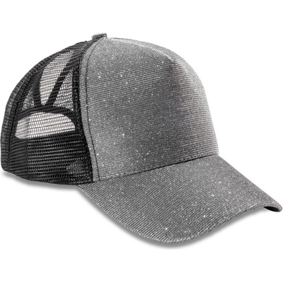 Result Headwear New York RC 090X třpytivá 5 panelová COT28090X64099-silver Stříbrná