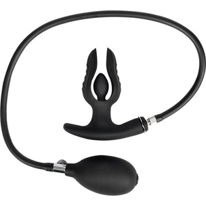 Rimba Electro Play E-Stim Stretching Anal Plug with Pump Bi-Polar Black