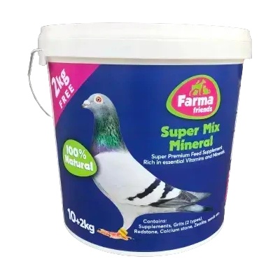 Mинерална добавка за гълъби супер микс 10+2кг гратис