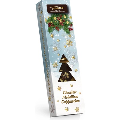 Selllot Trianon mléčné medailonky Cappuccino modrý obal výřez stromeček 60 g