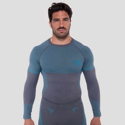 GymBeam Безшевна блуза с дълъг ръкав OG1 Grey/Blue M