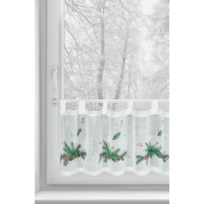 EUROFIRANY KRÁTKA VIANOČNÁ ZÁCLONA NA PÚTKACH XMAS1 30X150 CM VZOROVANÁ