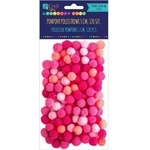 Dalprint Polyester pink pompons 1cm pink 120pcs mix
