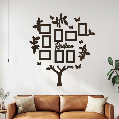 dřevo života Dřevěný fotorámeček na zeď FAMILY TREE Zvolte barvu dekoru: Wenge, Velikost fotorámečků: 109x117