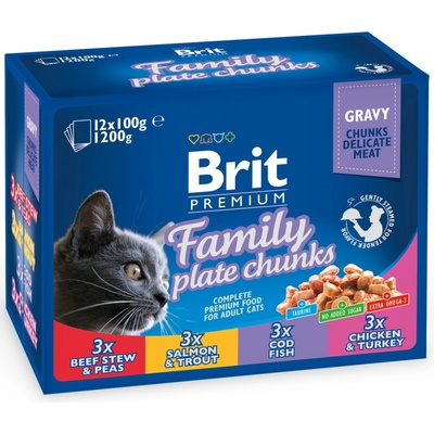 Brit Premium Cat kapsa Family Plate 12x100 g