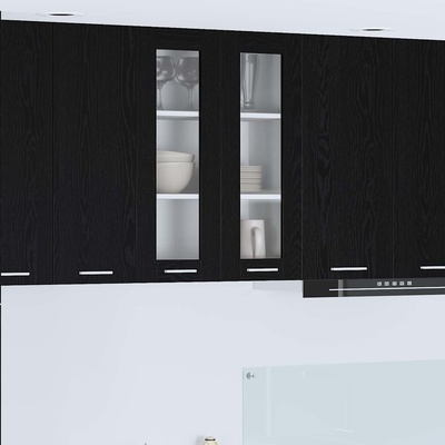 vidaXL Висящ шкаф с врата Черния дъб 60 x 31 x 80 см Инженерно дърво (884315)