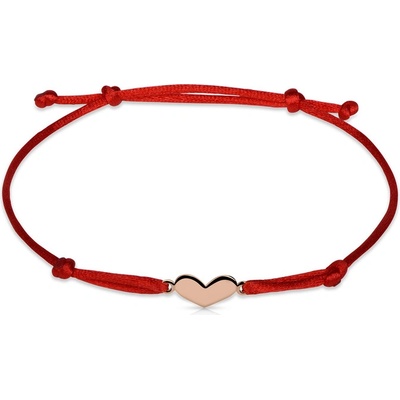 Danfil zlaté srdce s červenou šňůrkou DLB/BLL005 růžové zlato