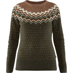 Fjällräven Дамски вълнен пуловер Fjällräven Women's Övik Knit Sweater Wool jumper - Deep Forest (105-0652-0713)