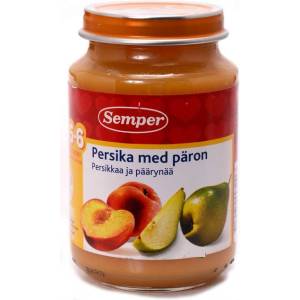 Semper Плодово пюре Semper - Праскови и круши, 190 g (9511) - ozone