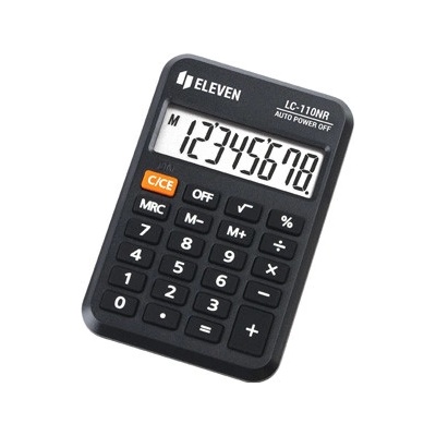 Eleven kalkulačka LC110NR, čierna, vrecková, osemmiestna