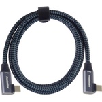 PremiumCord USB-C to USB-C Double Angled 100W Braided Черeн 2 m USB кабел (KU31CJ2)
