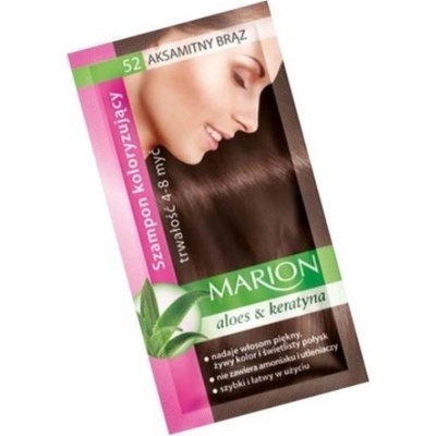 Marion Hair Color Shampoo 52 Velvet Brown barevný tónovací šampon sametově hnědá 40 ml