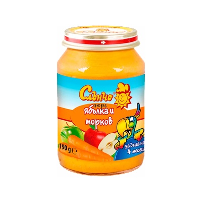 Слънчо пюре ябълка и морков - 190 г