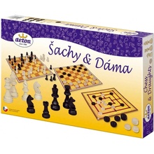 Detoa DETOA DŘEVO Hra Šachy a dáma 2v1