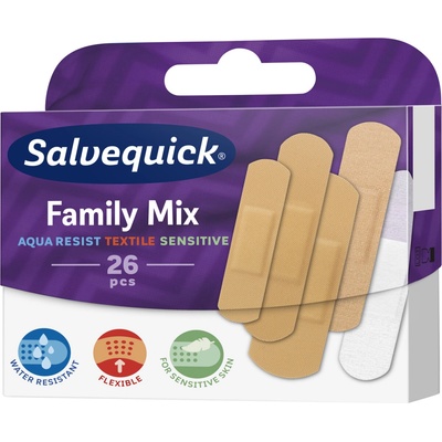 SALVEQUICK náplasti na rany MED FAMILY MIX 26 ks