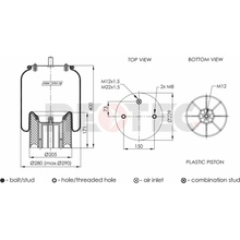 Vzduchový měch Schmitz Weweler kompletní ABM255529A22