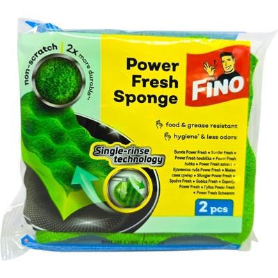 Fino power fresh sponge, кухненски гъби, 2 бр, устойчиви, нехабящи