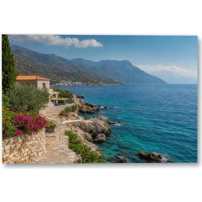 Plakát – Kamenná cesta podél horského pobřeží 135 × 90 cm Bez rámu Ne Bez rámu