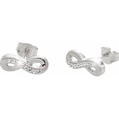 JSB stříbrné čiré se Swarovski Elements nekonečno krystal 14696