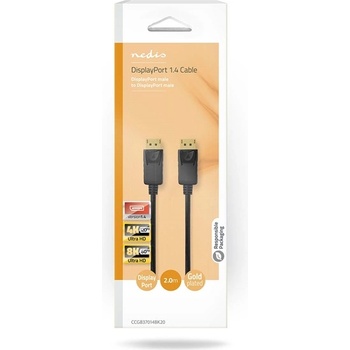 Nedis CCGB37014BK20 Кабел DisplayPort 1.4, щепсел displayport - щепсел displayport, 8K60Hz, 2 м (CCGB37014BK20)