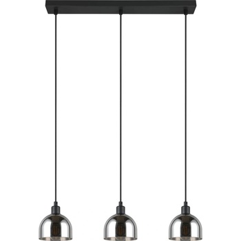 Reality Черно-сребристо висящо осветително тяло със стъклен абажур Molly - Reality (R31863032)