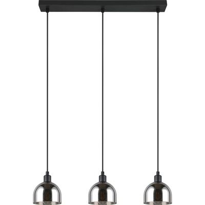 Reality Черно-сребристо висящо осветително тяло със стъклен абажур Molly - Reality (R31863032)